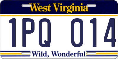 WV license plate 1PQ014