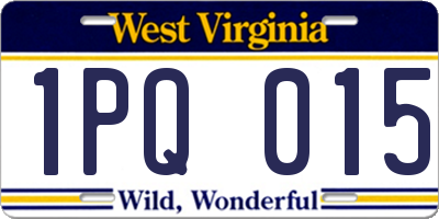 WV license plate 1PQ015