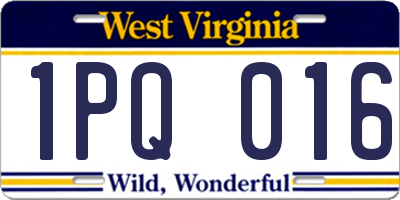 WV license plate 1PQ016
