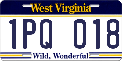 WV license plate 1PQ018