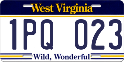 WV license plate 1PQ023