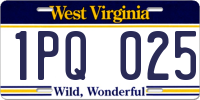 WV license plate 1PQ025