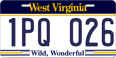 WV license plate 1PQ026