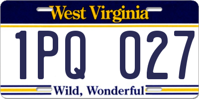 WV license plate 1PQ027