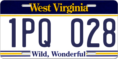 WV license plate 1PQ028