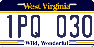 WV license plate 1PQ030