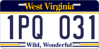 WV license plate 1PQ031