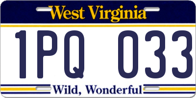 WV license plate 1PQ033