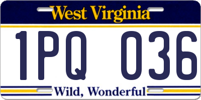 WV license plate 1PQ036
