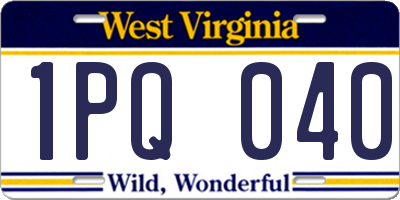 WV license plate 1PQ040