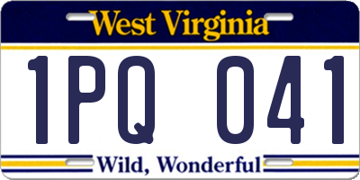 WV license plate 1PQ041