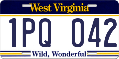 WV license plate 1PQ042