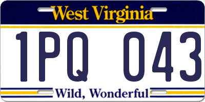 WV license plate 1PQ043