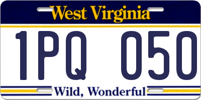 WV license plate 1PQ050