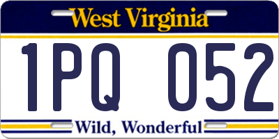 WV license plate 1PQ052