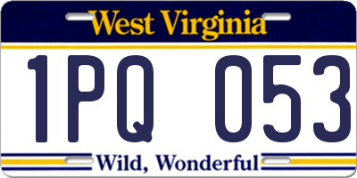 WV license plate 1PQ053