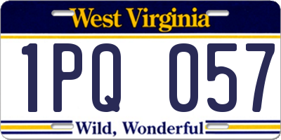 WV license plate 1PQ057