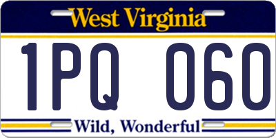 WV license plate 1PQ060