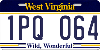WV license plate 1PQ064