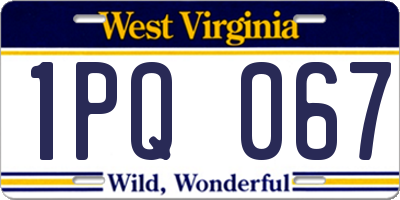 WV license plate 1PQ067