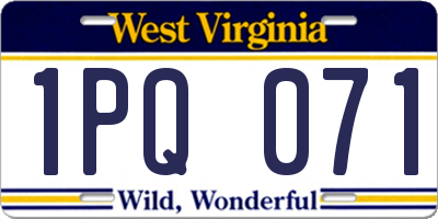 WV license plate 1PQ071