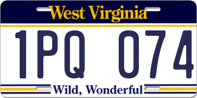 WV license plate 1PQ074