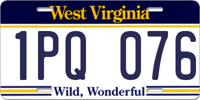 WV license plate 1PQ076