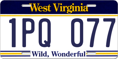 WV license plate 1PQ077