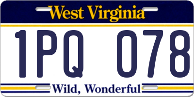 WV license plate 1PQ078