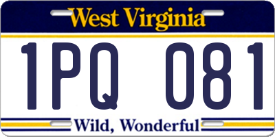 WV license plate 1PQ081