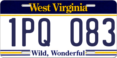 WV license plate 1PQ083