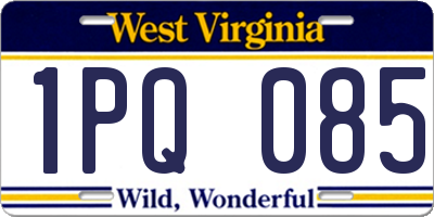 WV license plate 1PQ085