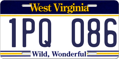 WV license plate 1PQ086