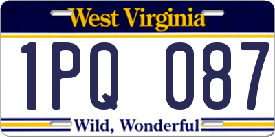 WV license plate 1PQ087