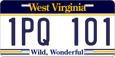 WV license plate 1PQ101