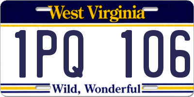 WV license plate 1PQ106