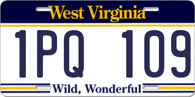WV license plate 1PQ109