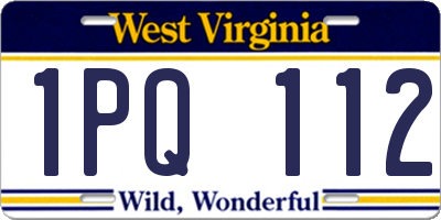 WV license plate 1PQ112