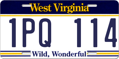WV license plate 1PQ114