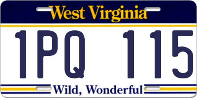 WV license plate 1PQ115