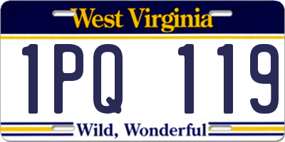 WV license plate 1PQ119