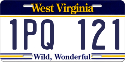 WV license plate 1PQ121