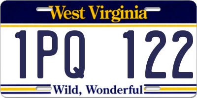 WV license plate 1PQ122