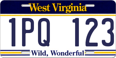 WV license plate 1PQ123