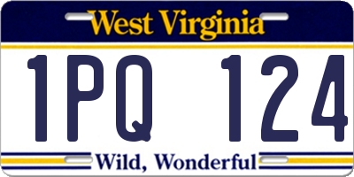 WV license plate 1PQ124