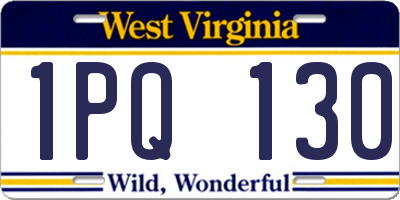 WV license plate 1PQ130
