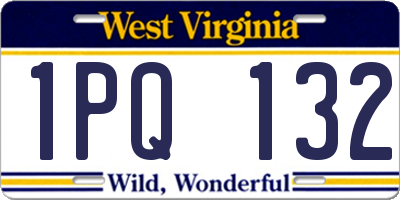 WV license plate 1PQ132