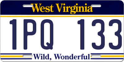 WV license plate 1PQ133