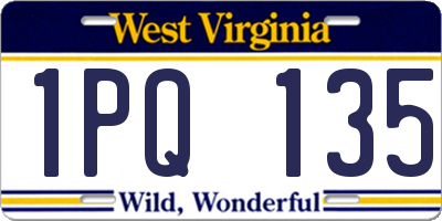 WV license plate 1PQ135