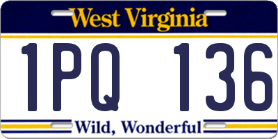 WV license plate 1PQ136